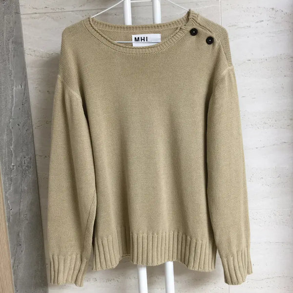 [BUNJANG] Margaret Howell Button Knit Size 66 / MHL 마가렛호웰 버튼 니트 66