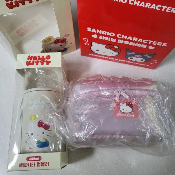 [BUNJANG] Seven Eleven Hello Kitty Tumbler and Shining Pouch Set / 세븐일레븐 헬로키티 텀블러 + 샤이닝 파우치 세트
