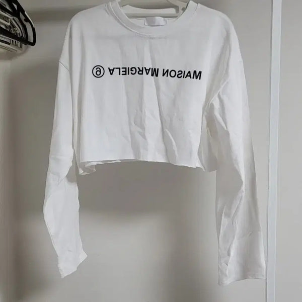 [BUNJANG] Cropped Long Sleeve T-Shirt White / 크롭 긴팔티 화이트