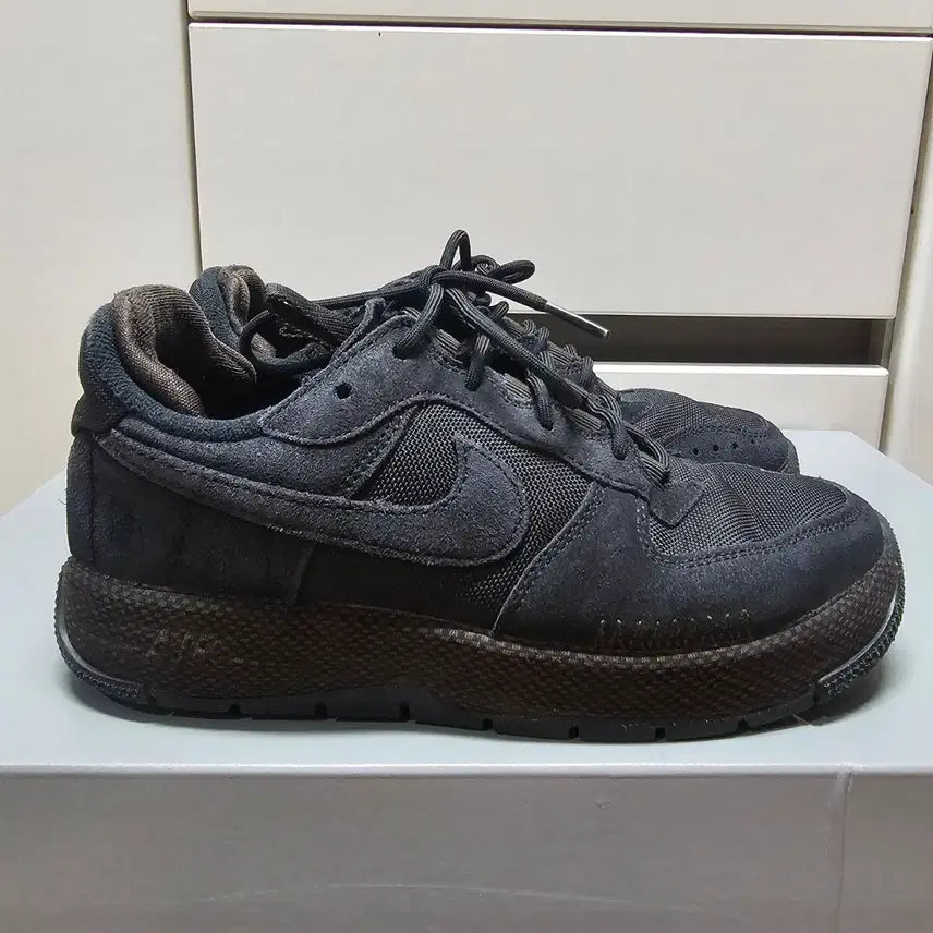 [BUNJANG] Nike Air Force 1 Black Suede Mesh / 235나이키 에어포스1 블랙 스웨이드 메쉬  -973