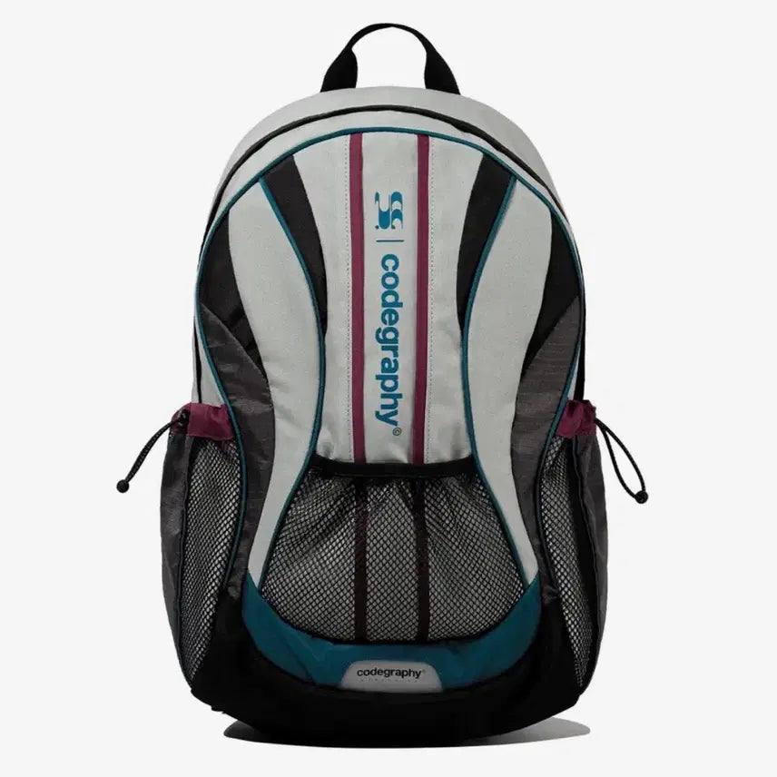 [BUNJANG] Code Graphy Piping Color-Block Backpack Grey / WAVE 코드그라피 파이핑 배색 백팩 그레이 컬러