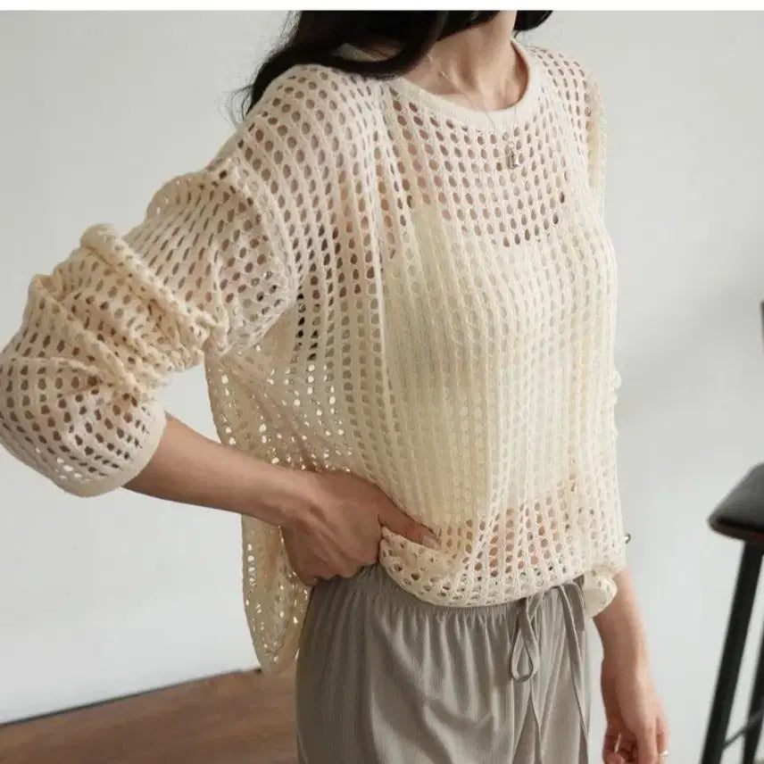 [BUNJANG] Ivory Summer Knit Loose Fit / 여름 니트