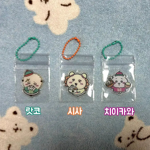 [BUNJANG] Chiikawa Restaurant Character Acrylic Keychains (Set of 3) / 중식당 치이카와 캐릭터 아크릴 키링 모음