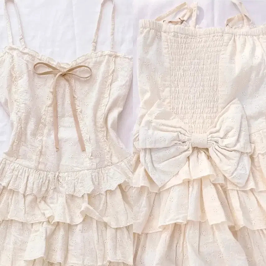 [BUNJANG] LIZ LISA Ivory Ribbon Dress - Himekaji Gyaru Vintage / 리즈리사 아이보리 원피스 히메카지 갸루 빈티지 히메