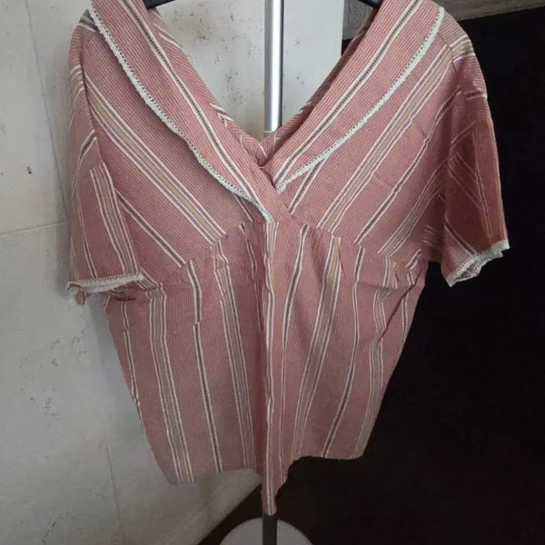 [BUNJANG] Thursday Island V-Neck Short Sleeve Shirt / 써스데이아일랜드 브이넥 반팔 셔츠