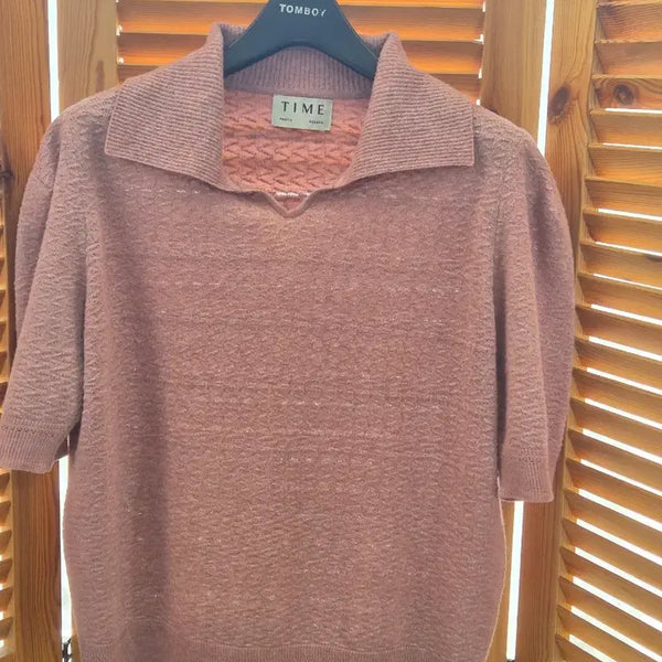 [BUNJANG] TIME Square Neck Cropped Knit Top - Size 90 / 타임 21  카라넥 크롭니트 90F