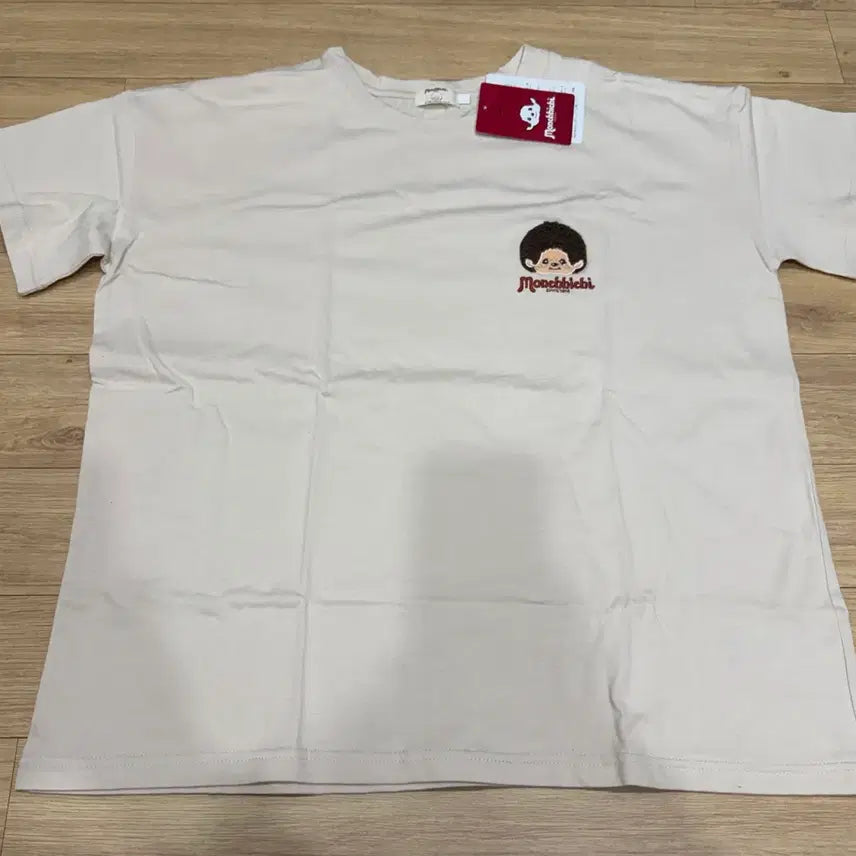 [BUNJANG] Aveil Monchhichi Embroidered Patch Short Sleeve T-Shirt / 정품 몬치치 반팔 티셔츠