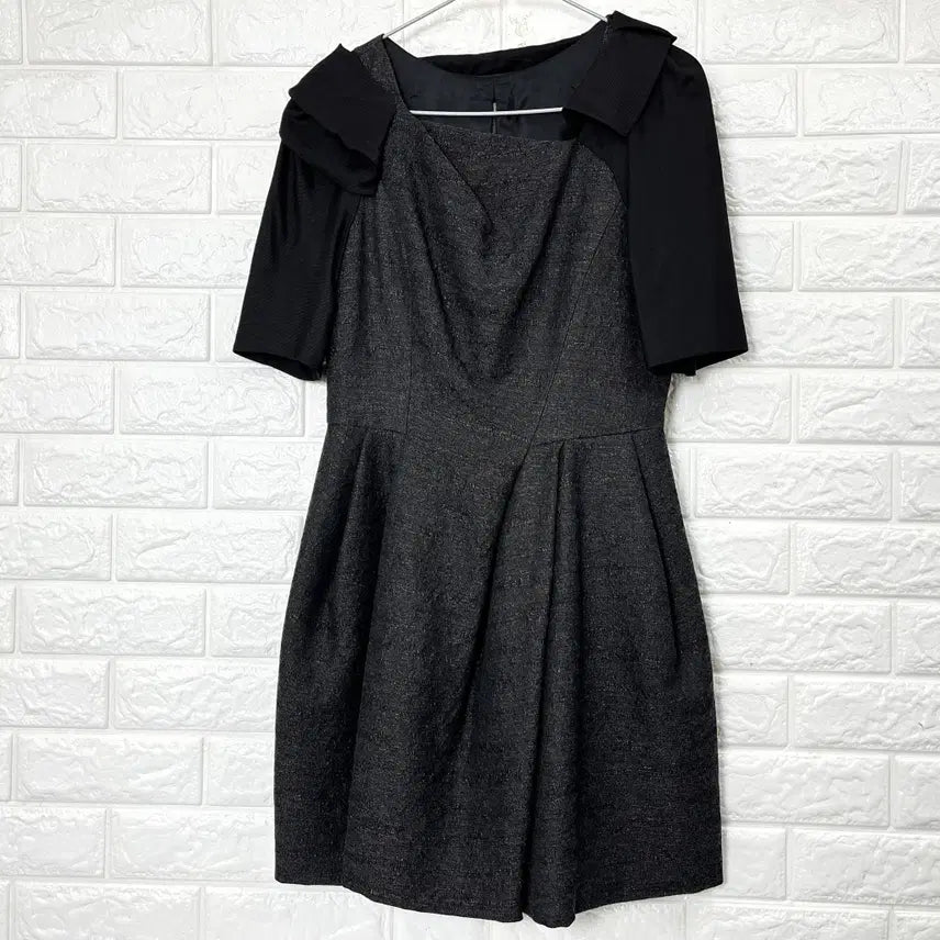 [BUNJANG] Mine Black Tweed Mini Dress Size 82 / 마인 여성 블랙 트위드 미니 원피스 82