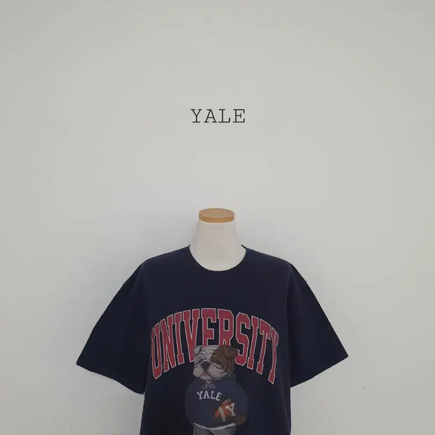 [BUNJANG] Yale Bulldogs Printing Short Sleeve T-Shirt Navy / 세일)No.26051510 예일대 불독 프린팅 반팔 티셔츠 네이비