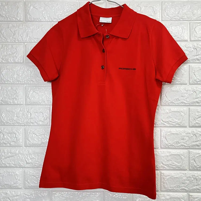 [BUNJANG] Porsche Design Women's Red Short Sleeve Polo T-Shirt - Size S / 포르쉐디자인 여성 레드 반팔 카라티 S