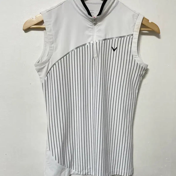 [BUNJANG] Callaway Golf Sleeveless Functional Spandex Zip-Up Top / 55 캘러웨이 골프 기능성 스판 민소매 반집업 나시 정품