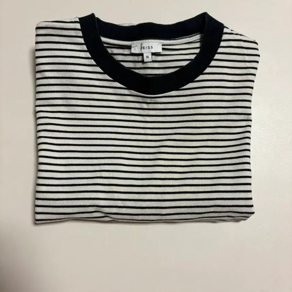 [BUNJANG] REISS Striped Short Sleeve T-Shirt Knit XL / (무료배송) 리스 REISS 스트라이프 반팔 티셔츠 니트반팔티 xl