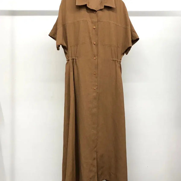 [BUNJANG] All And Sundry Brown Waist Banding Long Dress / 올앤선드리 허리밴딩 롱 원피스 55