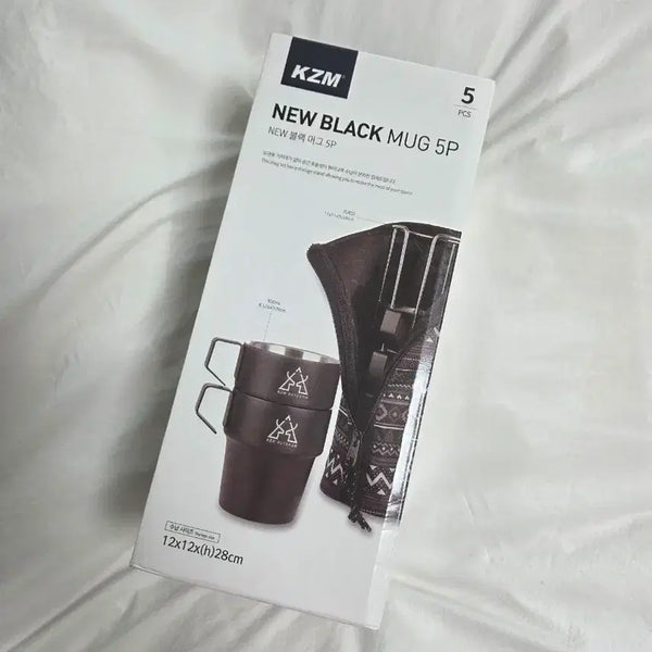 [BUNJANG] KZM New Black Mug 5 Piece Set / KZM 뉴 블랙 머그 5P 세트 팝니다.
