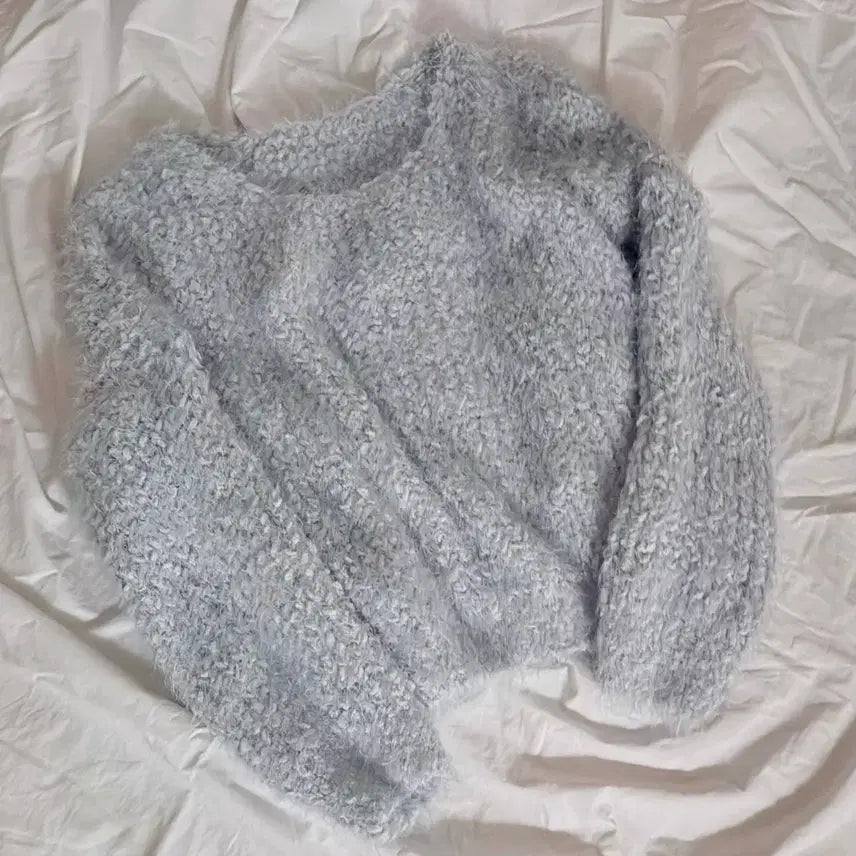 [BUNJANG] Angora One-Shoulder Boat Neck Knit Sweater / 소라 보트넥 원오프숄더 앙고라 솔잎 니트