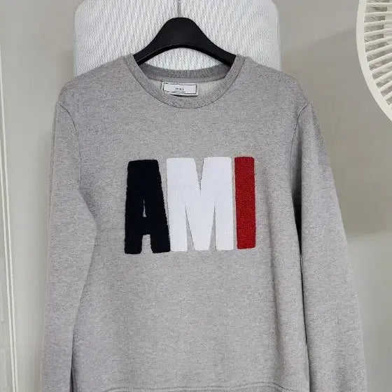 [BUNJANG] AMI Logo Sweatshirt Grey XS / 아미 AMI 로고 맨투맨 그레이 xs