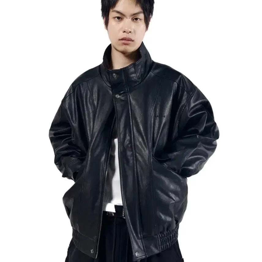 [BUNJANG] AKAM Dad Rider Leather Jacket Black / 아캄 dad 레더 라이더 자켓 블랙 2