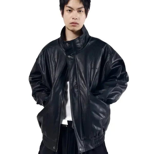 [BUNJANG] AKAM Dad Rider Leather Jacket Black / 아캄 dad 레더 라이더 자켓 블랙 2