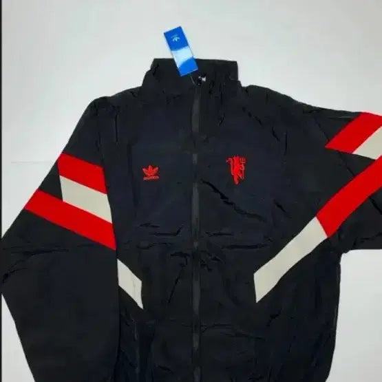 [BUNJANG] Adidas Manchester United Windbreaker Jacket Black Red / 아디다스 맨유 바람막이 블랙 레드
