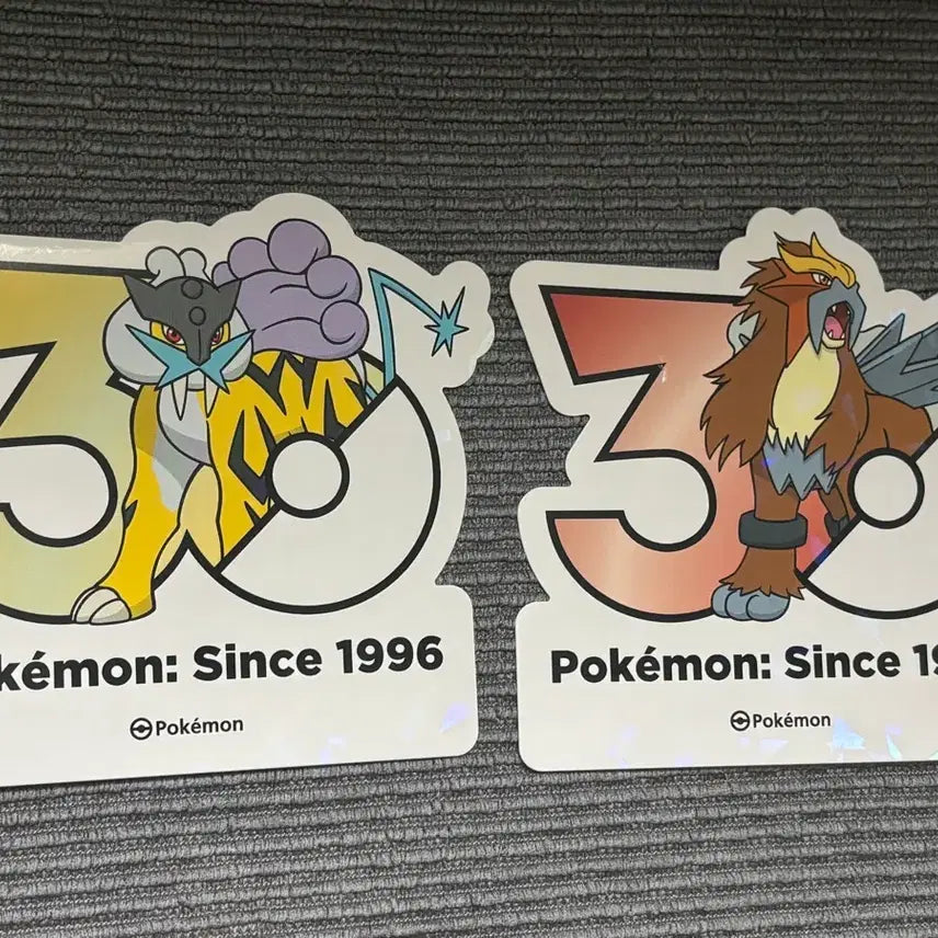 [BUNJANG] Pokemon 30th Anniversary Seongsu Pop-up Raikou & Entei Sticker Set / 포켓몬 성수 팝업 30주년 스티커 라이코 앤테이 세트
