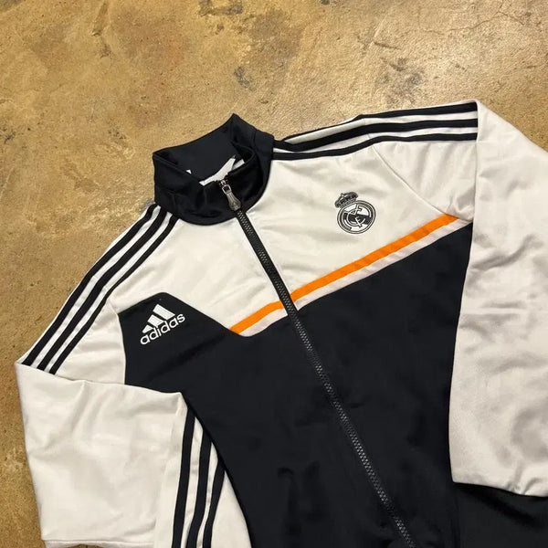 [BUNJANG] Adidas Real Madrid Track Jacket Black White Jersey XL / [정품/XL] 아디다스 레알마드리드 트랙 자켓 블랙 화이트 져지