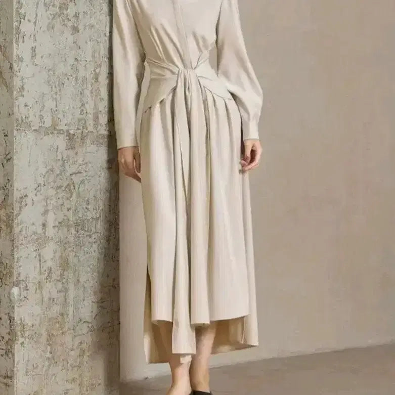 [BUNJANG] yyiam Light Beige Shirt Dress M / yyiam 와이와이아이엠 셔츠원피스 M사이즈 라이트베이지