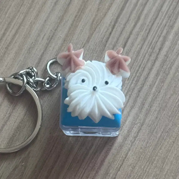 [BUNJANG] Cream Cake Keycap Keyring / 강아지 생크림 키캡키링 양도