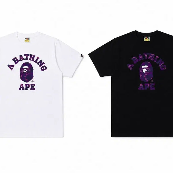 [BUNJANG] BAPE Purple Camo Big Logo T-Shirt White/Black / 베이프 퍼플 카모 반팔티 화이트/블랙