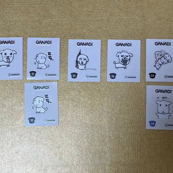 [BUNJANG] Ganadi Ttibu Seal Choco Ring Banana Ring Sticker Bundle Set / 가나디 띠부씰 cu 초코링 바나링