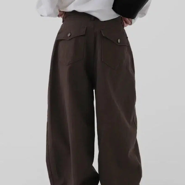[BUNJANG] Autumn Work Curved Pants Brown M / 어텀 워크커브드팬츠 브라운 m