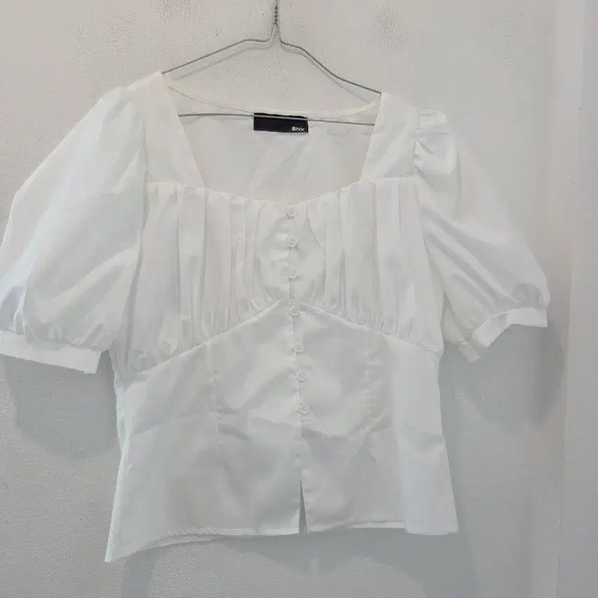 [BUNJANG] BNX White Puff Blouse / BNX 화이트 퍼프 블라우스