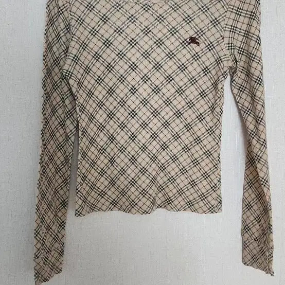 [BUNJANG] Burberry Brown Check Long Sleeve T-Shirt / 멍품 버버리 브라운 체크 긴팔 티셔츠