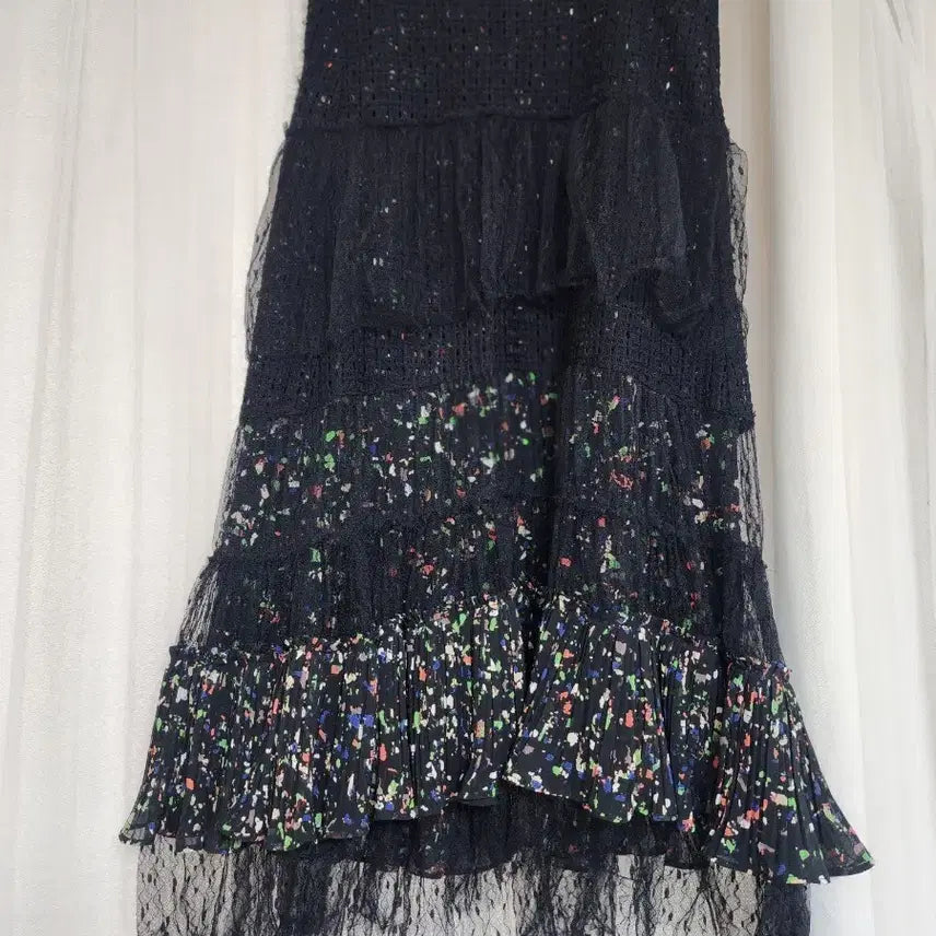 [BUNJANG] Lace Flower Tiered Skirt / 레이스 플라워 캉캉 스커트