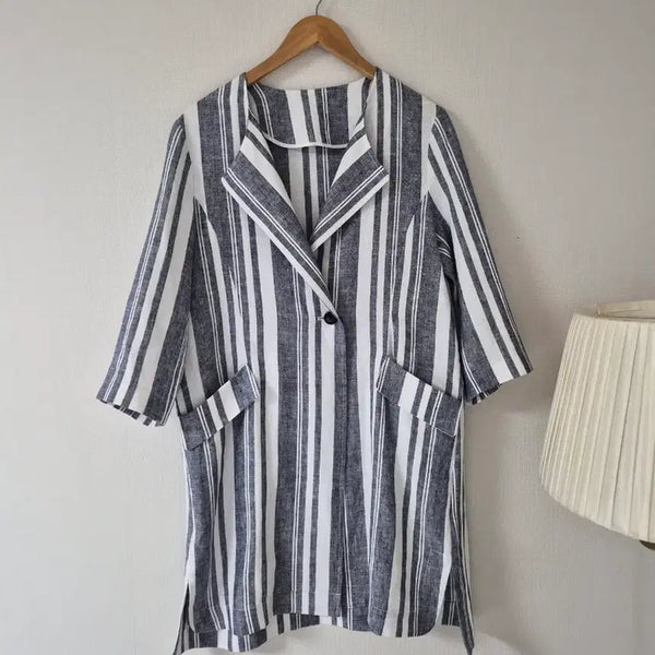 [BUNJANG] Stripe Linen Jacket / 스트라이프 린넨  자켓