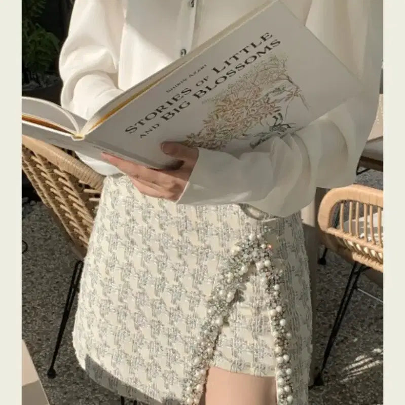 [BUNJANG] Seokooki Crystal Tweed Skirt Size M / 서쿠키 크리스탈트위드스커트 M사이즈