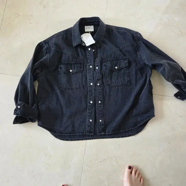 [BUNJANG] Ben Sherman Black Denim Western Shirt / Ben Sherman 블랙 데님 웨스턴 셔츠