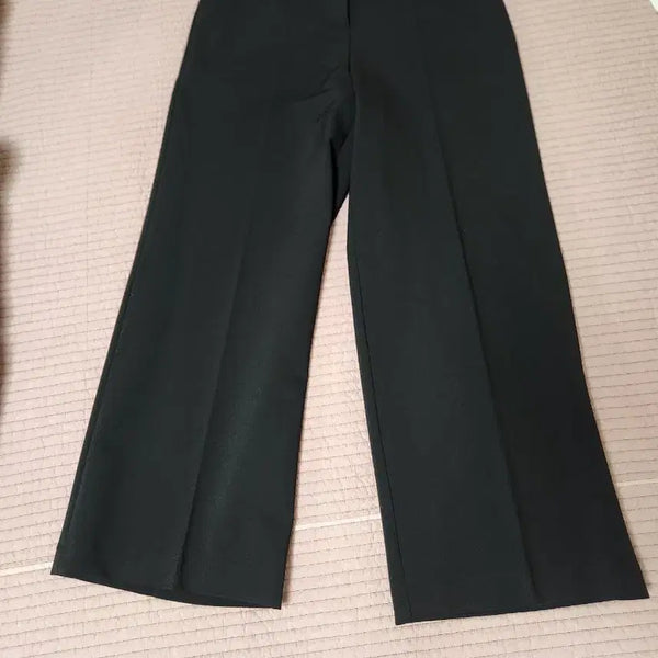 [BUNJANG] SYSTEM Black Wide Slacks (Waist 67) / 시스템 블랙 와이드 슬랙스 67