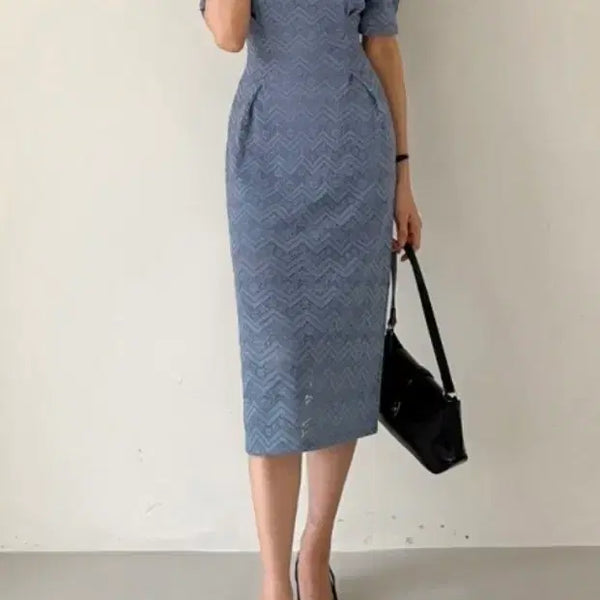 [BUNJANG] DABAGIRL Lace Dress Blue S New / 다바걸 레이스 원피스 블루 S 미착용 새제품