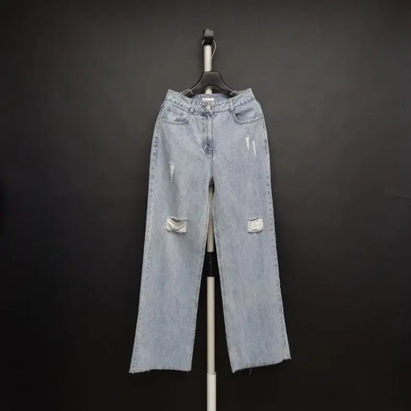 [BUNJANG] It Michaa Spring/Summer/Autumn Raw Denim Pants (Light Blue) / 새 잇미샤 춘하추 연청 생지 데님 팬츠 55.44