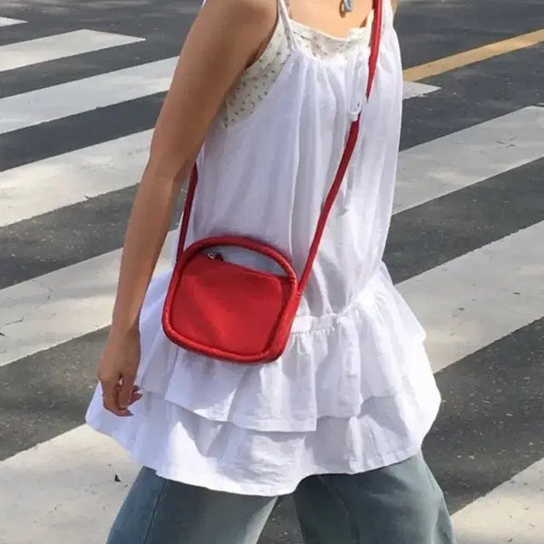 [BUNJANG] Zigzag Layered Sleeveless White Top / 지그재그 솔꾸 로아 캉캉 나시 레이어드 흰색컬러