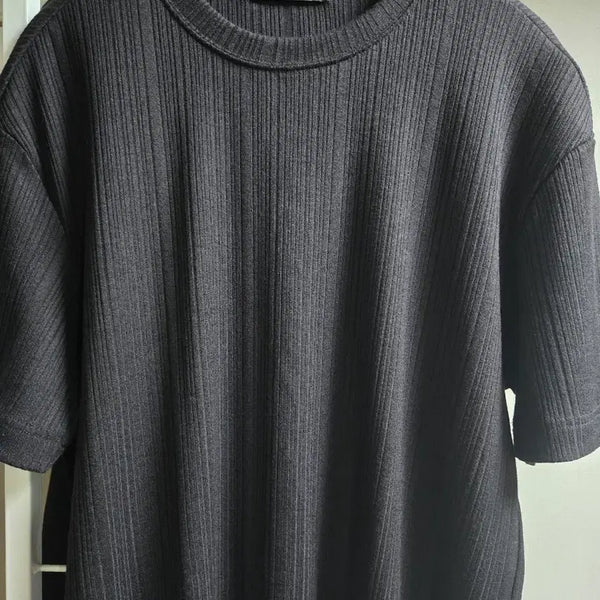 [BUNJANG] Drawfit Formalic Ribbed T-Shirt Black / 드로우핏 포멀릭 리브드 티셔츠 블랙
