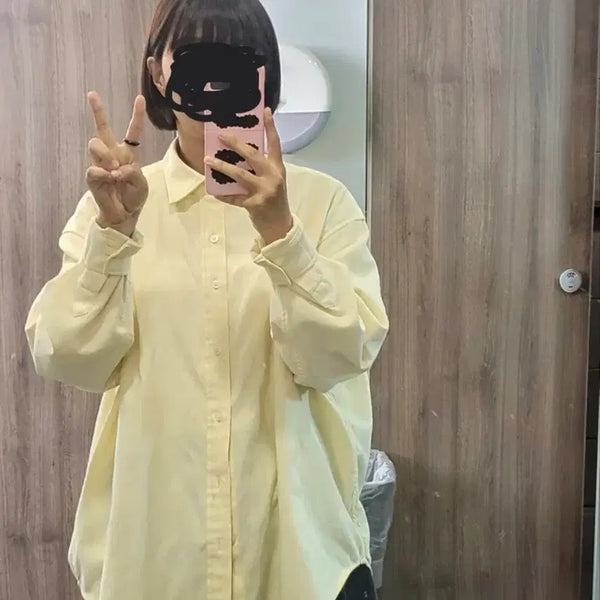 [BUNJANG] Unisex Yellow Oversized Shirt / 남여공용 노란색 오버핏 셔츠