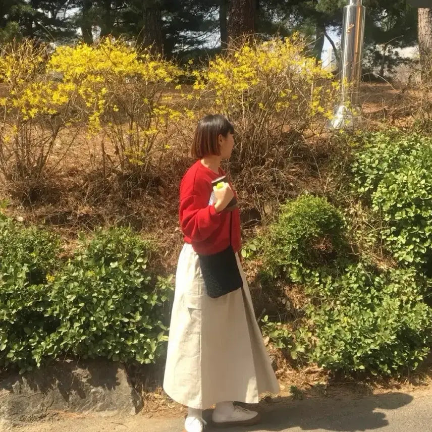 [BUNJANG] Ivory Cargo Long Skirt / 아이보리 카고 롱스커트