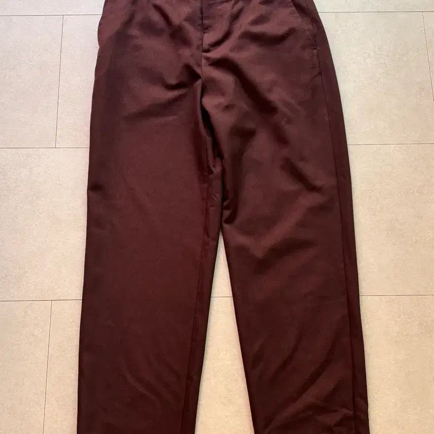 [BUNJANG] ZARA Burgundy Brown Wide Straight Work Pants / ZARA 빈티지 버건디 브라운 와이드 스트레이트 워크 팬츠