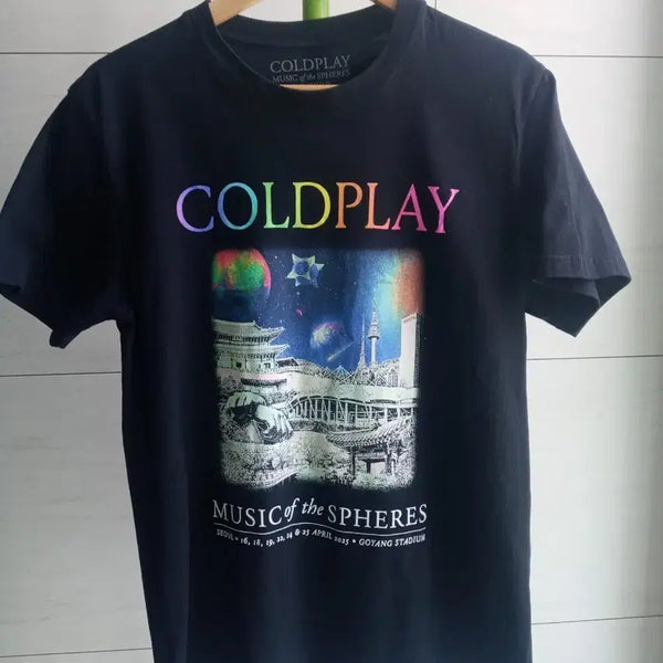 [BUNJANG] Coldplay 2025 Tour T-Shirt Black Cotton Size S / 콜드플레이 2025 투어 반팔티