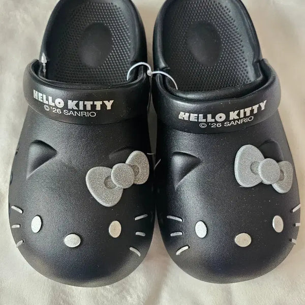 [BUNJANG] Hello Kitty Black Crocs Sandals / 헬로키티 블랙 크록스 샌들