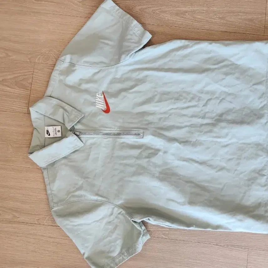 [BUNJANG] Nike Half-Zip Short-Sleeve Polo Shirt Mint Green Size L / 나이키 반집업 반팔 카라티 L사이즈 민트색  면100%