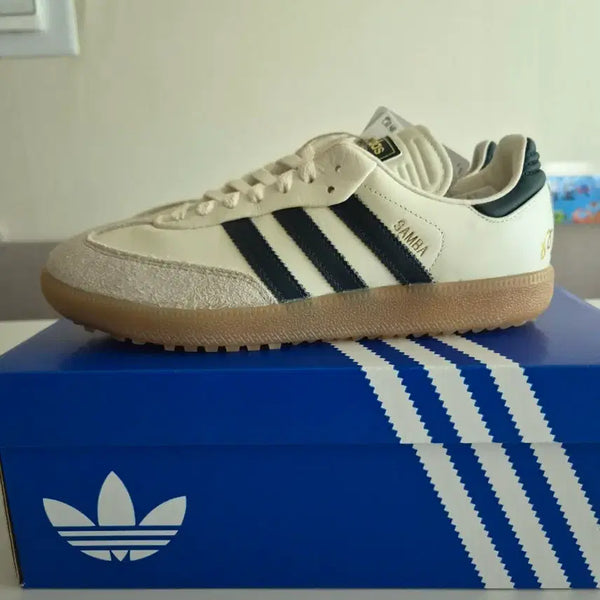 [BUNJANG] Adidas Samba Golf Shoes White/Navy 265 / 아디다스 삼바 골프화 265 새상품