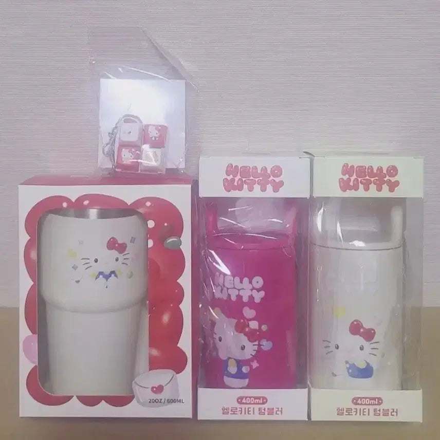 [BUNJANG] Hello Kitty Keyboard Keycap, Tumbler, and Thermos Set / (1세트할인) 헬로키티 키보드 사각 키캡 루프 손잡이 텀블러 보온병 핫핑