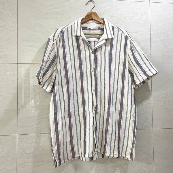[BUNJANG] Zara Men's Crochet Short Sleeve Shirt XL / 자라 / 크로쉐 셔츠, 남성 반팔 셔츠 / XL